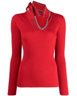 Y. Project Asymmetric Ribbed Jumper - Red