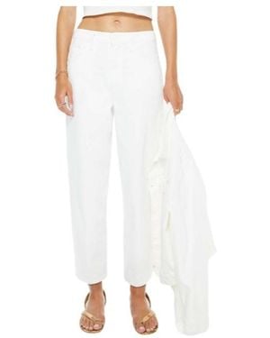 Mother Rabbit Hole Ankle Jeans - White