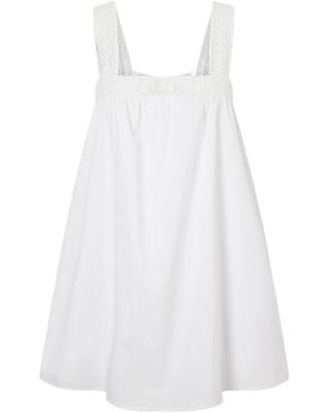 STAUD Cotton-Blend Mini Dress - White