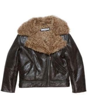 Acne Studios Leather Shearling Jacket - Multicolour