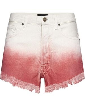 Alanui Fringed Denim Shorts - Pink
