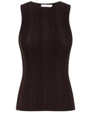Zimmermann Lucky Metallic Racer Tank Top - Black