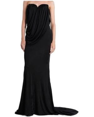 GIUSEPPE DI MORABITO Draped Strapless Gown - Black