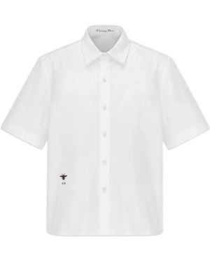 Dior Cropped Button-Up Blouse - White