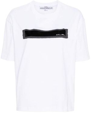A.P.C. Logo-Stamp T-Shirt - White