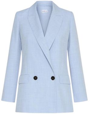 Marella Malfilé-Look Stretch Canvas Blazer - Blue
