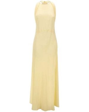 Blumarine Halter Open-Back Maxi Dress - Metallic