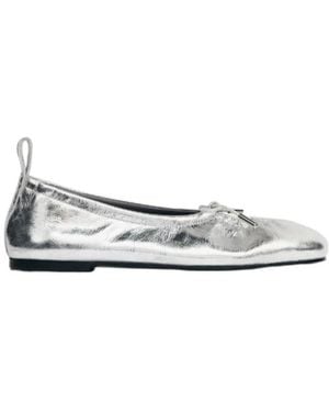 Alohas Rosalind Shimmer Leather Ballet Flats - White
