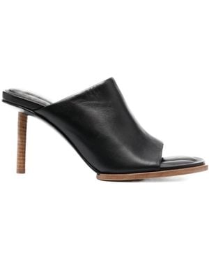 Jacquemus Les Mules Rond Carré Leather Mules - Black