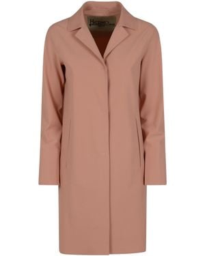 Herno Single-Breasted Long-Sleeved Coat - Brown