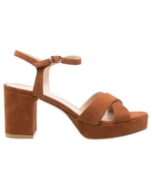 Stuart Weitzman Chunky High-Heeled Sandals - Brown