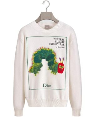 Dior Sweater With Book Cover Embroidery - White