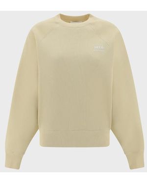Ami Paris Logo Detailed Crewneck Sweatshirt - Natural