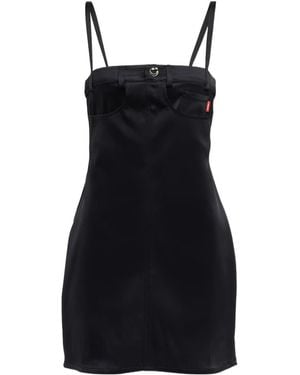 Coperni Bustier Top Satin Crêpe Minidress - Black