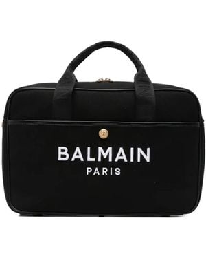 Balmain Logo-Print Changing Bag - Black