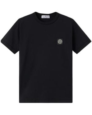 Stone Island Junior Compass Patch T-Shirt - Black