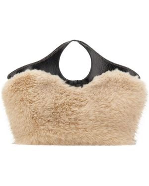 Gianni Chiarini Infinity Faux-Fur Tote Bag - Metallic