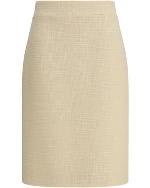 Valentino Straight Hem Tweed Skirt - Natural