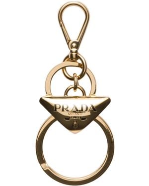 Prada Metal Key Ring - Metallic