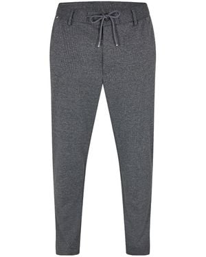 BOSS Drawstring Waist Heathered Knit Pants - Gray