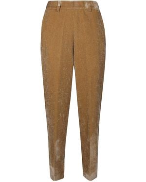 Momoní Momonì Tapered-Leg Lurex Trousers - Natural