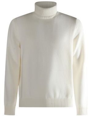 Zanone Ribbed Turtleneck Knitwear - White