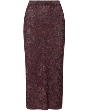 Liu Jo Lame Lace Midi Skirt - Purple
