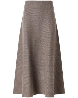 Lisa Yang Ribbed Cashmere Midi Skirt - Brown