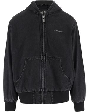 44 Label Group Embroidered Denim Jacket - Black