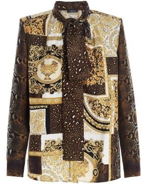 Versace Printed Pussy-Bow Blouse - Multicolour