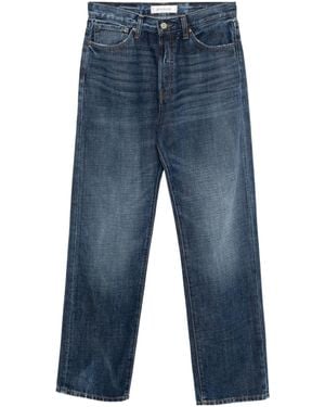 AYA MUSE Buckled Straight Leg Jeans - Blue