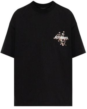 AllSaints Floral Logo Shortsleeve Tee - Black