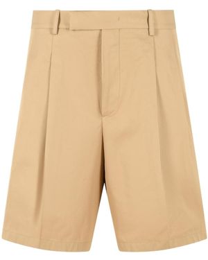 Jil Sander Belt Loops Pleated Shorts - Natural