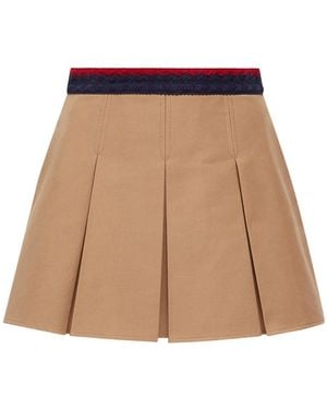 Moncler Pleated Mini Skirt - Natural