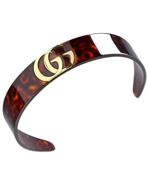 Gucci Hair Band With Double G - Brown