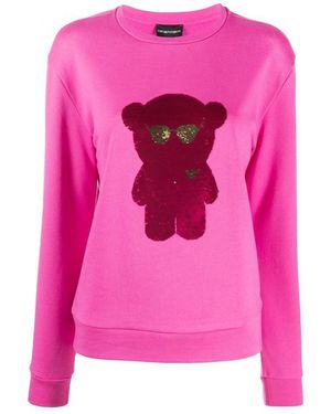 Emporio Armani Sequin-Embroidered Sweatshirt - Pink