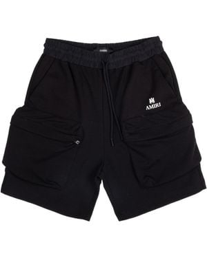 Amiri Logo Printed Cargo Track Shorts - Blue