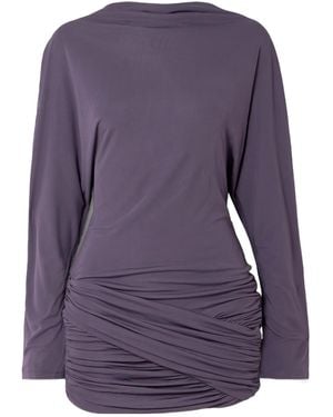 Christopher Esber Luna Draped Jersey Mini Dress - Purple