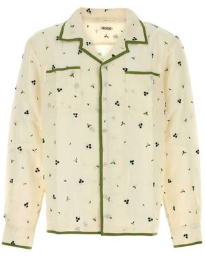 Bode Blackberry Patch Long Sleeved Shirt - Metallic