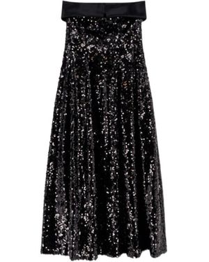 Alberta Ferretti Sequin Dress - Black