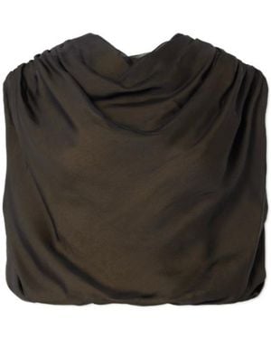 Kallmeyer Draped Silk-Voile Top - Black