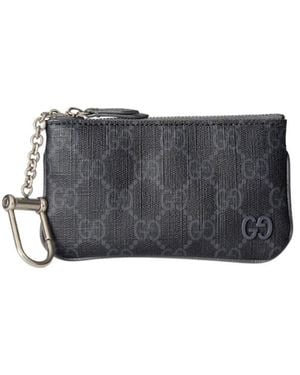 Gucci Monogrammed Zip-Up Key Case - Grey