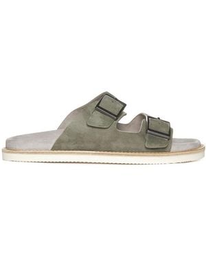 Brunello Cucinelli Buckled-Strap Slides - Multicolour