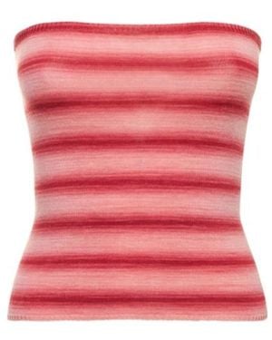 GIMAGUAS Ludo Striped Viscose Top - Pink