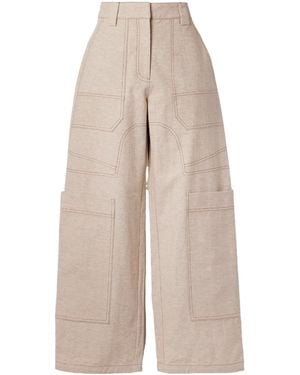 Cult Gaia Wynn Wide-Leg Cargo Trousers - Natural