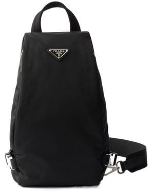 Prada Re-Nylon And Saffiano Leather Backpack - Black