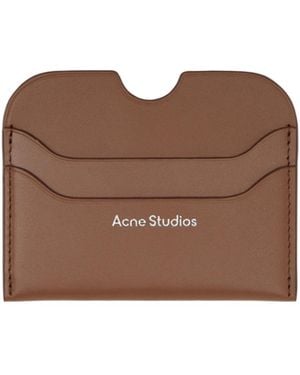 Acne Studios Logo Detailed Open Top Cardholder - Brown