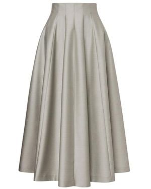 Alberta Ferretti Pleated Midi Skirt - Gray