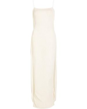 Jacquemus La Robe Maille Plumetis Mesh Maxi Dress - White