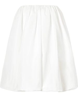 Patou Strapless Bubble-Hem Mini Dress - White